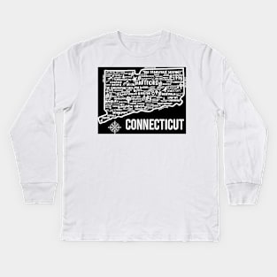 Connecticut Map Kids Long Sleeve T-Shirt